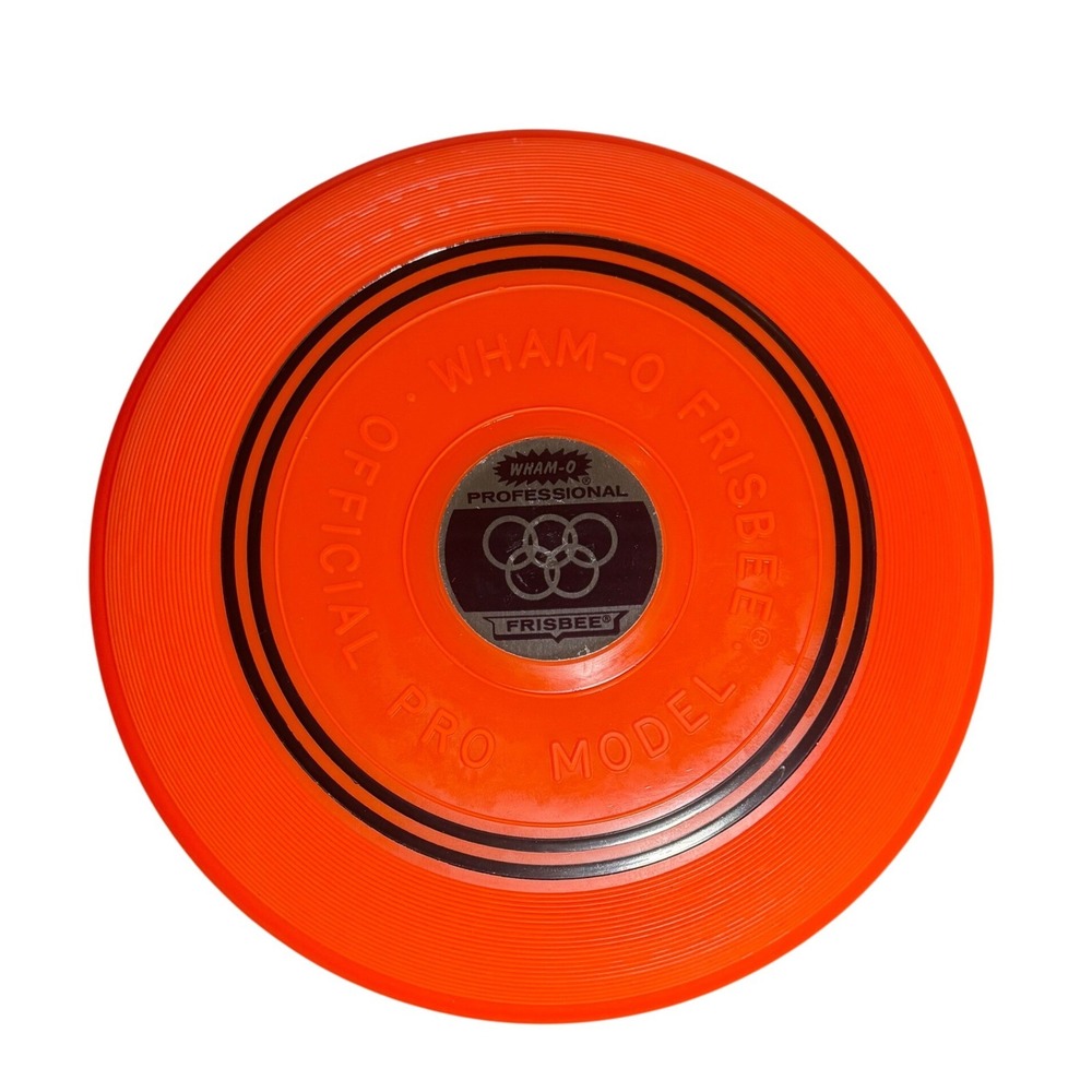 Vintage Wham-O Official Pro Model Frisbee Orange Olympic Rings Made in Canada